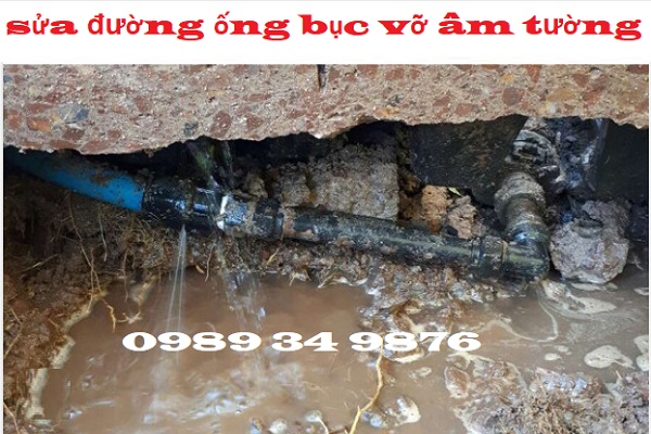 sửa đường ống rò rỉ, bục vỡ âm tường tại Hà Nội